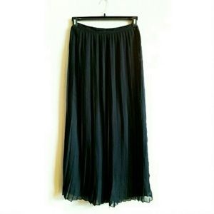Black chiffon maxi skirt